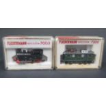 A Fleischmann piccolo N Gauge 7000 Steam Locomotive Engine and 7306 Zahnradlok Green