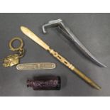 A Selection of Oddments including Guinness Pen Knife, patented FALCON bottle opener by Chase,