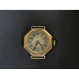 A Ladies 9ct Gold Watch with mother of pearl chapter ring, 2g. A/F