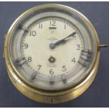 A WWII MERCER Octo Zig Zag Convoy Ship's Clock in a brass case, 7" dial, case marked A.P. W6578