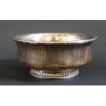 An Antique Foreign Silver Lined Treen Bowl, 11cm diam. x 5cm high