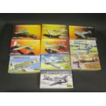 Ten Heller WWII German War Plane etc. Kits 1/72 Scale. Including Messerschmitt, Bucker, Focke