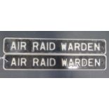 Two Air Raid Warden Plaques, 33.5cm long