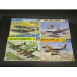 Four Italeri WWII German War Plane Kits 1/72 Scale. No. 111, 122, 117, 119. Appear unmade,