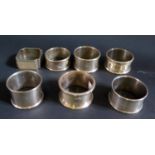 Seven Silver Napkin Rings, 131g