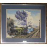 George Heiron (1929 - 2001), Original Signed Watercolour, The Yorkshire Pullman No.4499 and