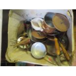 Three Boxes of Copper Saucepans and other cookware