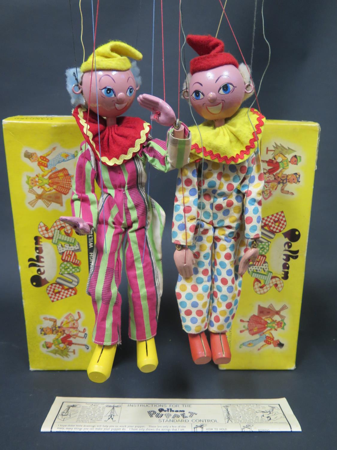 Two Pelham Puppet Type SS Clowns in Boxes