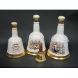 Three Decanters of Bell's Commemorative Whisky and one miniature