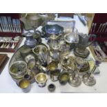 A Large Selection Of Silver Plated Ware Including Tray, Coffee Pots, Tea Pots Etc.