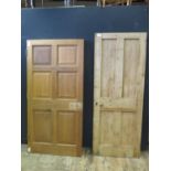 A Solid Oak Door (185x91cm) and pine door (193x76cm)