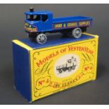A Matchbox Models of Yesteryear Y4-1-3 1928 Sentinel Steam Wagon in Blue 'Sand & Gravel Supplies'