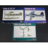 Three Pavla (Made in Czech Republic) German Planes and Helicopter Kits 1/72 Scale. Fieseler Fi