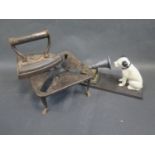 An HMV Cast Iron Dog and Gramaphone Ornament etc.