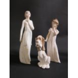 A Royal Doulton Reflections 'Pensive' Figurine HN3109, Nao figurine and Nao dog