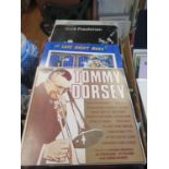 A Box of Jazz Records including The Late Night Band, Tommy Dorsey, 1234 Freshmen, Charlie Barnet,