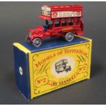 A Matchbox Models of Yesteryear Y2-1-20 1911 'B'-type London Bus. Red "Dewars" Advert, 8 over 4 side