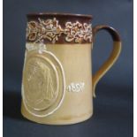 A Victorian Doulton Lambeth Diamond Jubilee Royal Commemorative Mug