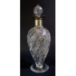An Intaglio Cut Rock Crystal Silver Mounted Decanter, 28.5cm, London probably 1908 or 1912, Thomas