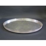 A Large Silver Plated Oval Galleried Tray, 61cm