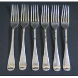 A Set of Six Edward VII Silver Desert Forks, Sheffield 1908, Joseph Rodgers & Sons, 326g