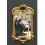 A Gilt Framed Wall Mirror, 76x42cm