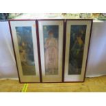 A Set of Three Romantic Prints, 64x17, framed and glazed