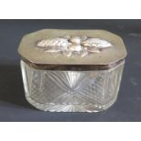 A .800 Continental Silver Mounted Glass Box, 10.5cm wide, 48g