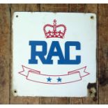 A RAC Two Star Enamel Sign, 33x33cm