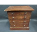 A Stained Pine Chest of Drawers, 29(w)x21(d)x32(h)cm