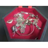 A Selection of Silver and other Jewellery including two silver and marcasite rings