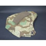 A German WWII Reversible Tent Quarter & Poncho Zeltbahn Splinter Pattern Camouflage and forage cap