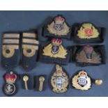 A Collection of Royal Navy and RFA Cloth Badges and bosun's whistle