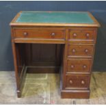 A Small Converted Victorian Kneehole Desk, 66cm wide