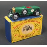 A Matchbox Models of Yesteryear Y5-1-7 1929 Le Mans 4 1/2 Litre Bentley with British Racing Green
