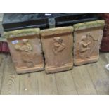 Three Decorative Terracotta Tiles