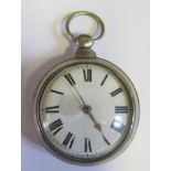 A Victorian Silver Pair Cased Pocket Watch, the chain driven verge movement signed Fran Pinney