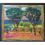 Ernest Yarrow Jones (1872 - 1951) An Orange Grove in Cyprus, Oil on Canvas, Framed 64 x 54cm