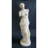 A Carved Alabaster Sculpture of a Classical Nude Lady, 61cm high