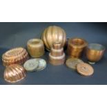 A Selection of Copper Moulds, one stamped S.I.C. (St. John's College, Cambridge), oval mould 17.