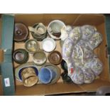 A Box of Ceramics including studio pottery