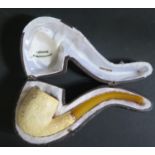 A Cased Modern Meerschaum Pipe, 14.5cm