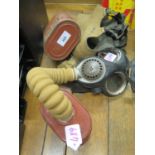 Two WWII Gas Masks (collector's item only: do not wear, some models contain asbestos)