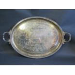 A Large Silver Plated Tray by Walter W. Davies, 72cm