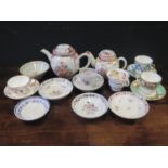 A Collection of 18th Century and later Porcelain including Lowestoft teapot with Norwich Castle