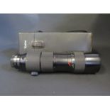 A Vivitar 120-600mm 1:5.6-8.0 Camera Lens in Hard Case