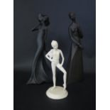 A Pair of Royal Doulton Images Figurines (30cm) and one other Doulton
