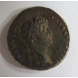 A Roman Empire 14-37 Ar Denarius Tiberius - PONTIF MAXIM, 19mm, 3.7g