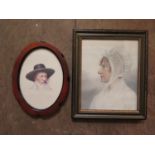 J.E.M. 26.12.14, "TENNYSON", watercolour, 21.5 x 15cm and Victorian portrait of a lady