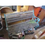 A Cast Iron Garden Bench. Needs new slats